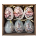 Clayre & Eef Easter ornament set of 6 7x10 cm Multiple Plastic