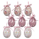 Clayre & Eef Easter ornament set of 9 Ø 5x8 cm White Plastic