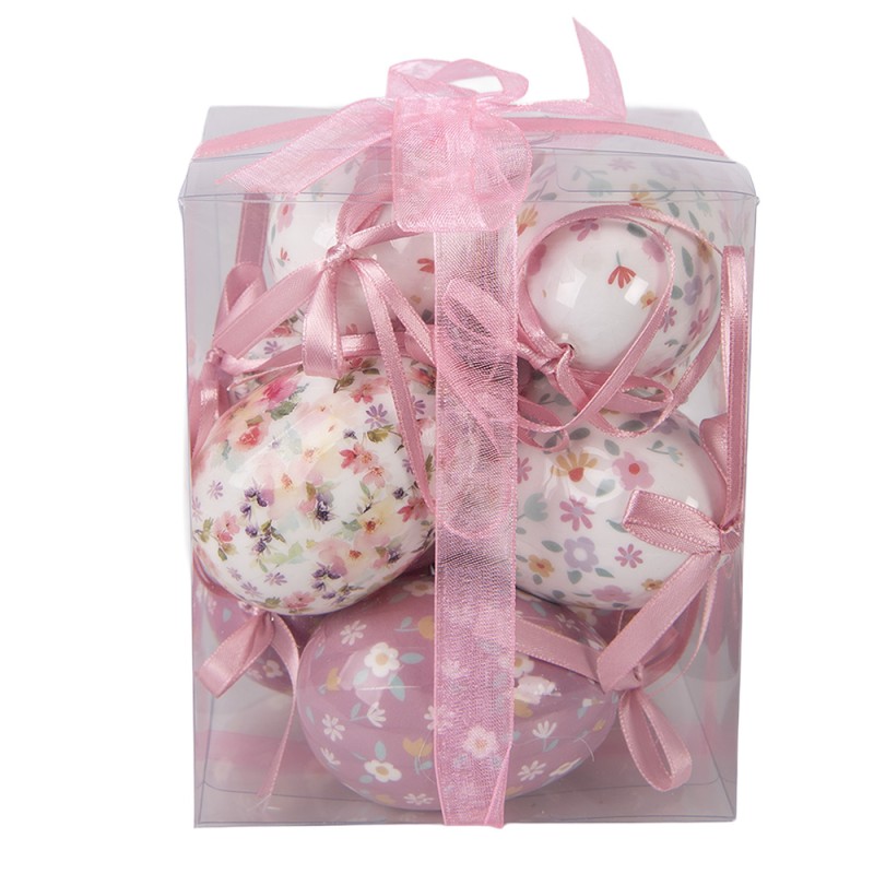 Clayre & Eef Easter ornament set of 9 Ø 5x8 cm White Plastic