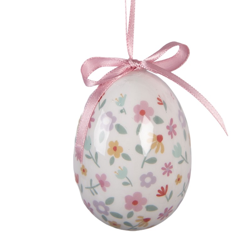 Clayre & Eef Easter ornament set of 9 Ø 5x8 cm White Plastic