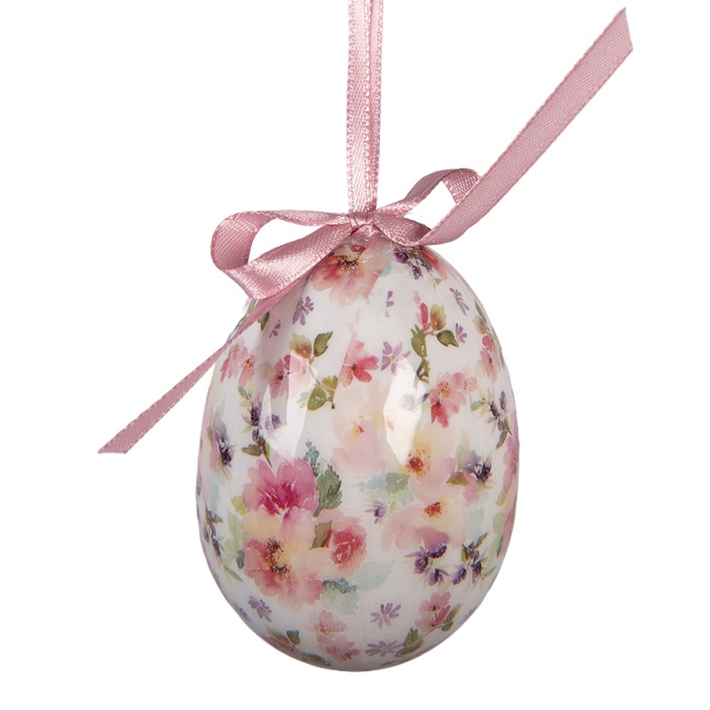 Clayre & Eef Easter ornament set of 9 Ø 5x8 cm White Plastic