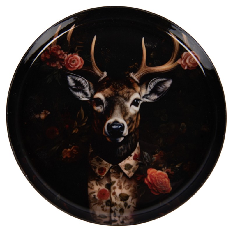 Clayre & Eef Onderzetters voor Glazen Ø 11x1 cm Zwart Metaal