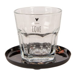 Clayre & Eef Untersetzer für Gläser Ø 11x1 cm Schwarz Metall