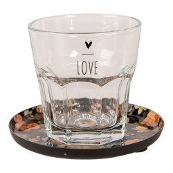 Clayre & Eef Untersetzer für Gläser Ø 11x1 cm Schwarz Metall