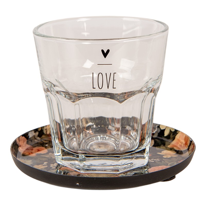 Clayre & Eef Onderzetters voor Glazen Ø 11x1 cm Zwart Metaal