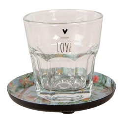 Clayre & Eef Untersetzer für Gläser Ø 11x1 cm Blau Metall