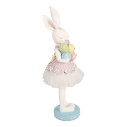 Clayre & Eef Image de décoration Lapin 18x17x57 cm Blanc Plastique