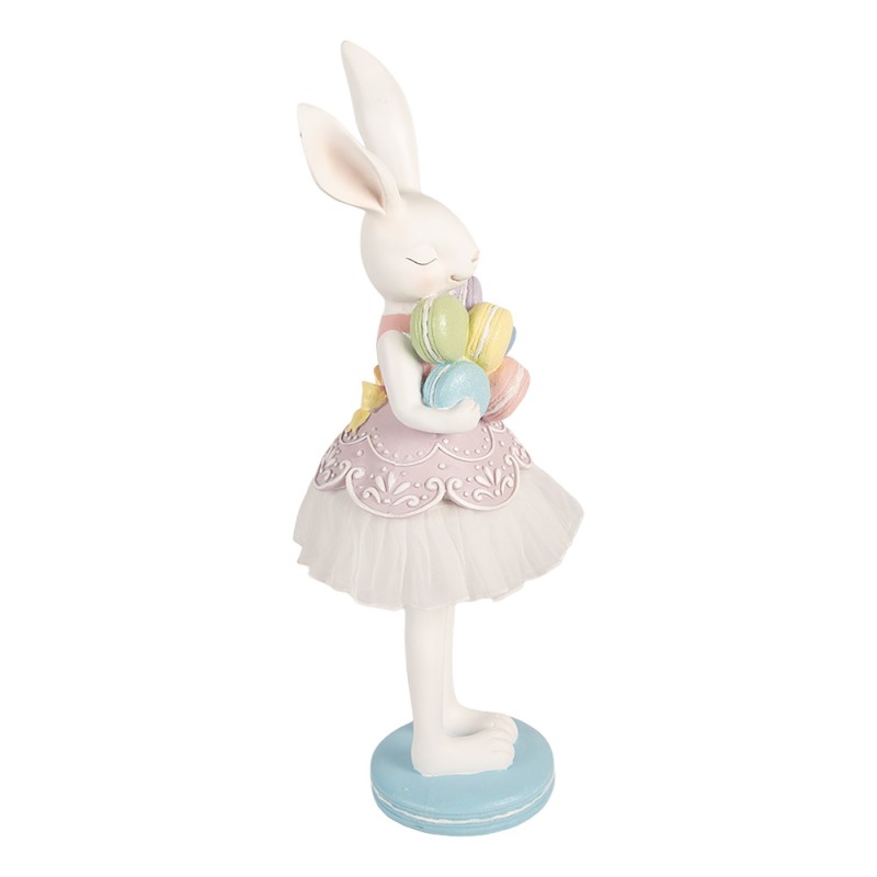 Clayre & Eef Image de décoration Lapin 18x17x57 cm Blanc Plastique