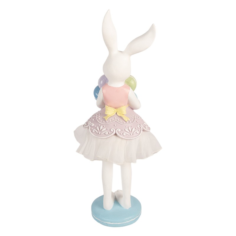 Clayre & Eef Image de décoration Lapin 18x17x57 cm Blanc Plastique