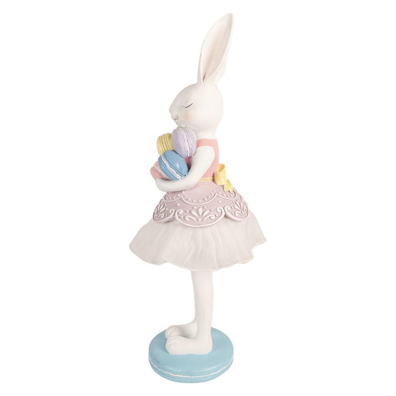 Clayre & Eef Image de décoration Lapin 18x17x57 cm Blanc Plastique