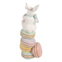 Clayre & Eef Image de décoration Lapin 16x17x37 cm Blanc Plastique