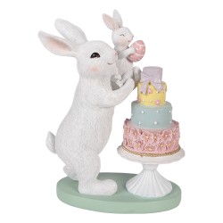 Clayre & Eef Image de décoration Lapin 21x10x27 cm Blanc Plastique