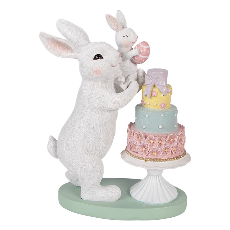 Clayre & Eef Image de décoration Lapin 21x10x27 cm Blanc Plastique