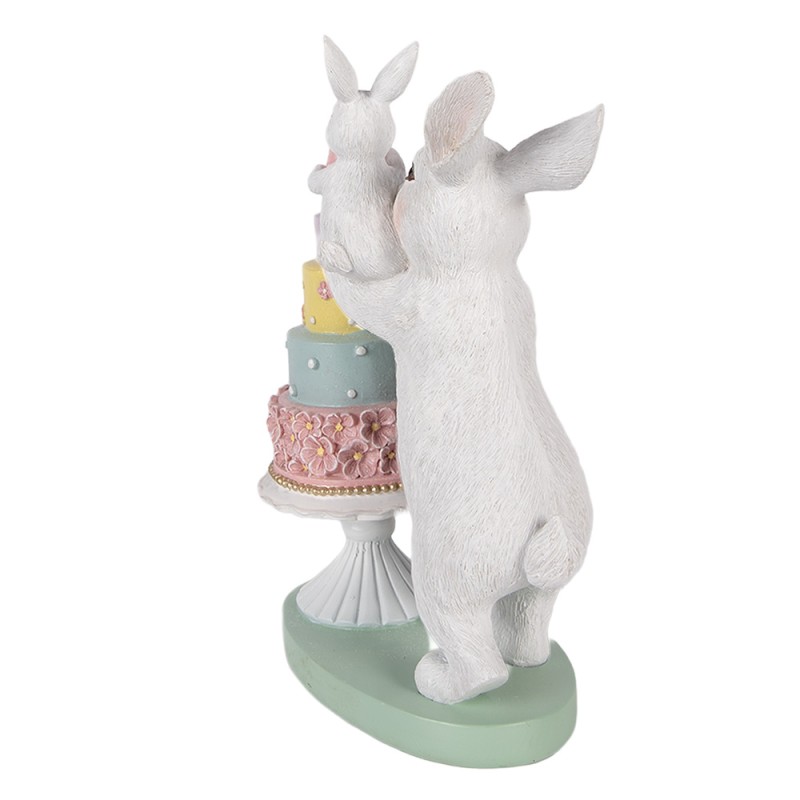 Clayre & Eef Image de décoration Lapin 21x10x27 cm Blanc Plastique