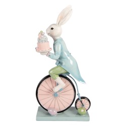 Clayre & Eef Image de décoration Lapin 23x12x46 cm Blanc Plastique