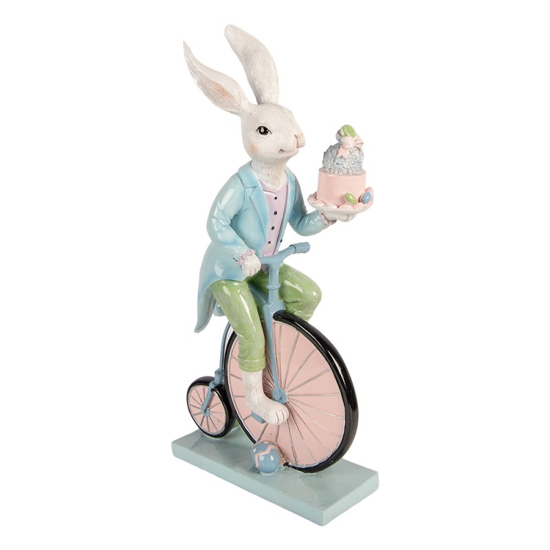 Clayre & Eef Image de décoration Lapin 23x12x46 cm Blanc Plastique