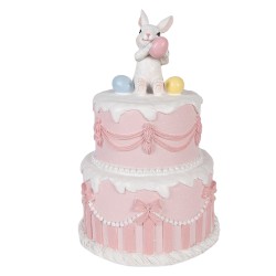 Clayre & Eef Decorative Figurine Cake Ø 18x28 cm White Plastic