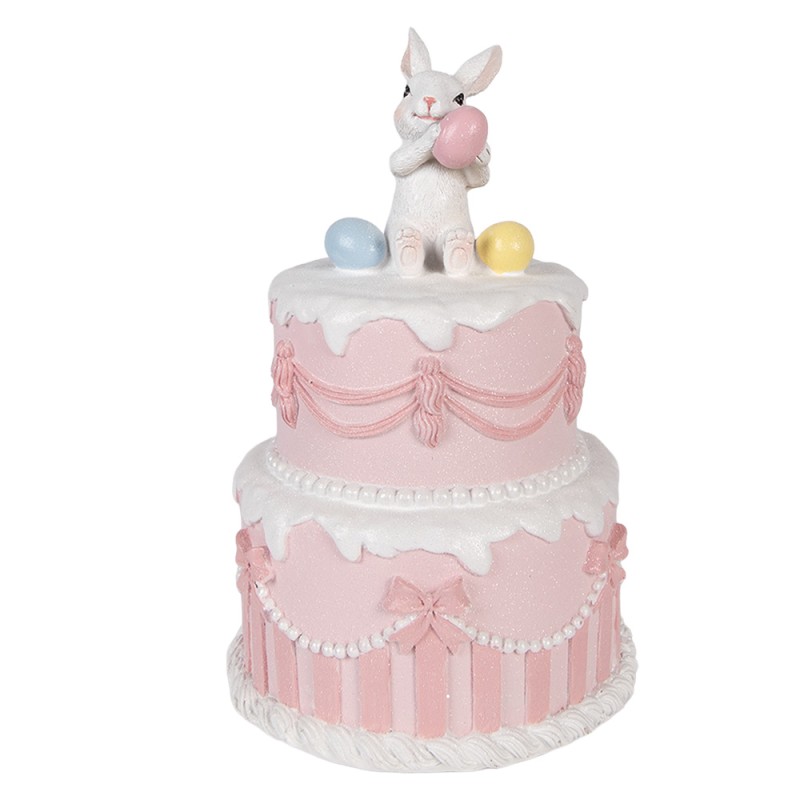 Clayre & Eef Decorative Figurine Cake Ø 18x28 cm White Plastic