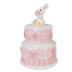 Clayre & Eef Decorative Figurine Cake Ø 18x28 cm White Plastic