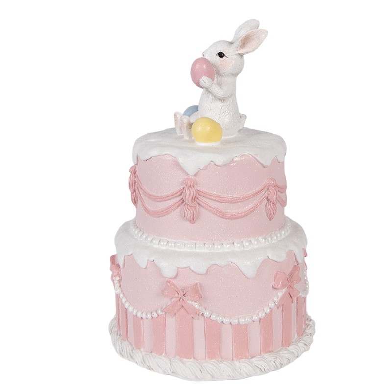 Clayre & Eef Decorative Figurine Cake Ø 18x28 cm White Plastic