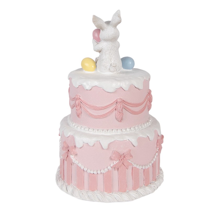 Clayre & Eef Decorative Figurine Cake Ø 18x28 cm White Plastic