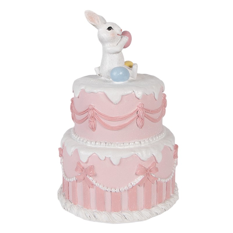 Clayre & Eef Decorative Figurine Cake Ø 18x28 cm White Plastic