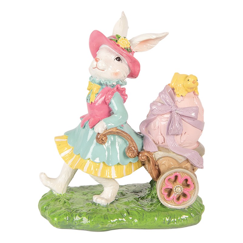 Clayre & Eef Decorative Figurine Rabbit 19x11x23 cm White Plastic