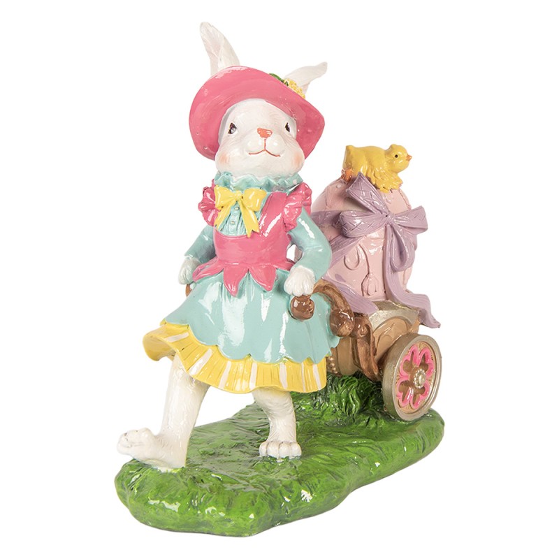 Clayre & Eef Decorative Figurine Rabbit 19x11x23 cm White Plastic