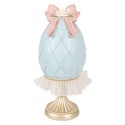 Clayre & Eef Decorative Figurine Egg Ø 12x28 cm Blue Plastic