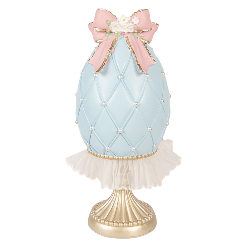 Clayre & Eef Decorative Figurine Egg Ø 12x28 cm Blue Plastic