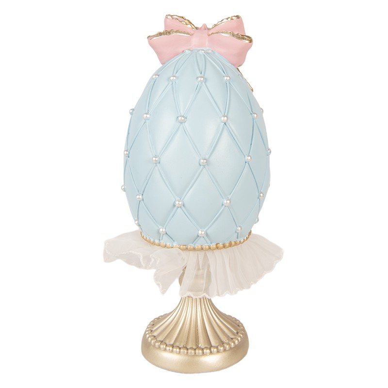 Clayre & Eef Decorative Figurine Egg Ø 12x28 cm Blue Plastic