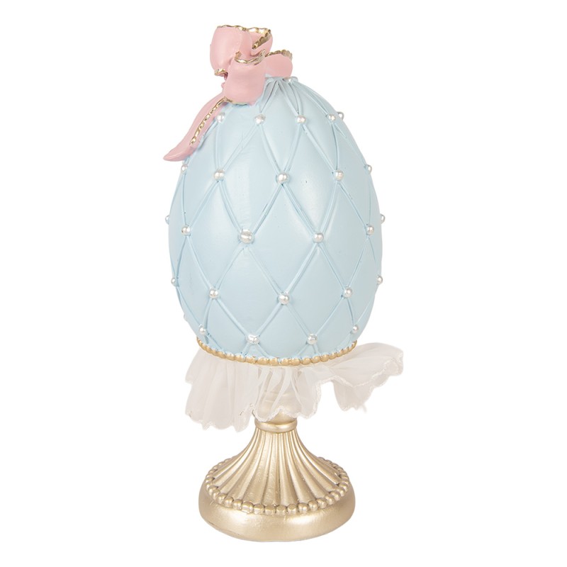 Clayre & Eef Decorative Figurine Egg Ø 12x28 cm Blue Plastic