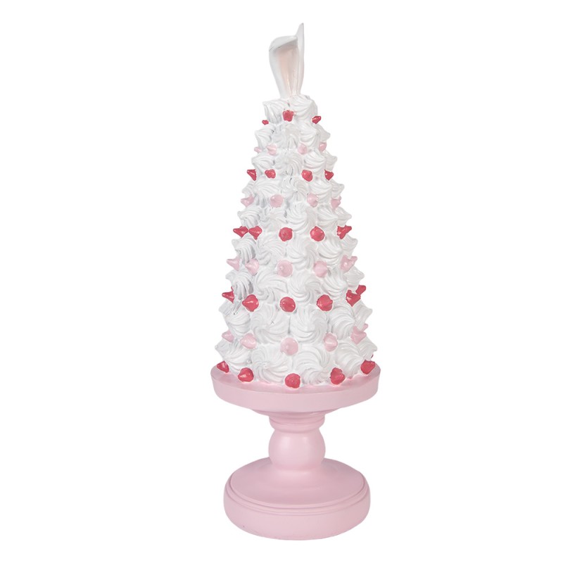 Clayre & Eef Image de décoration Gâteau Ø 14x39 cm Rose Plastique