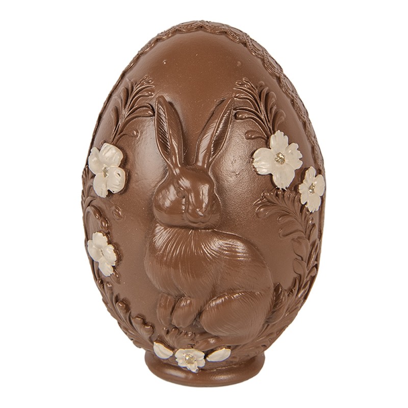 Clayre & Eef Image de décoration Œuf Ø 9x13 cm Marron Plastique