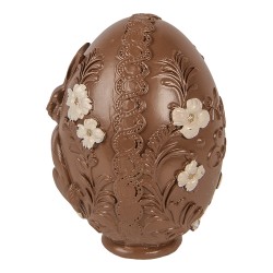 Clayre & Eef Image de décoration Œuf Ø 9x13 cm Marron Plastique