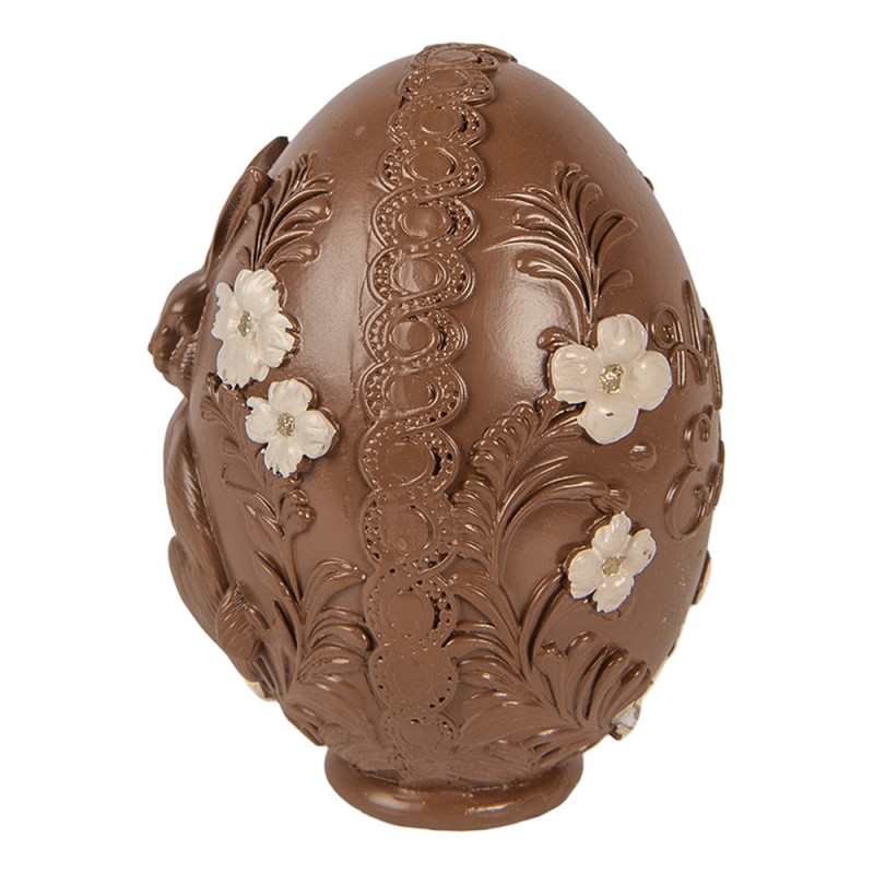 Clayre & Eef Image de décoration Œuf Ø 9x13 cm Marron Plastique