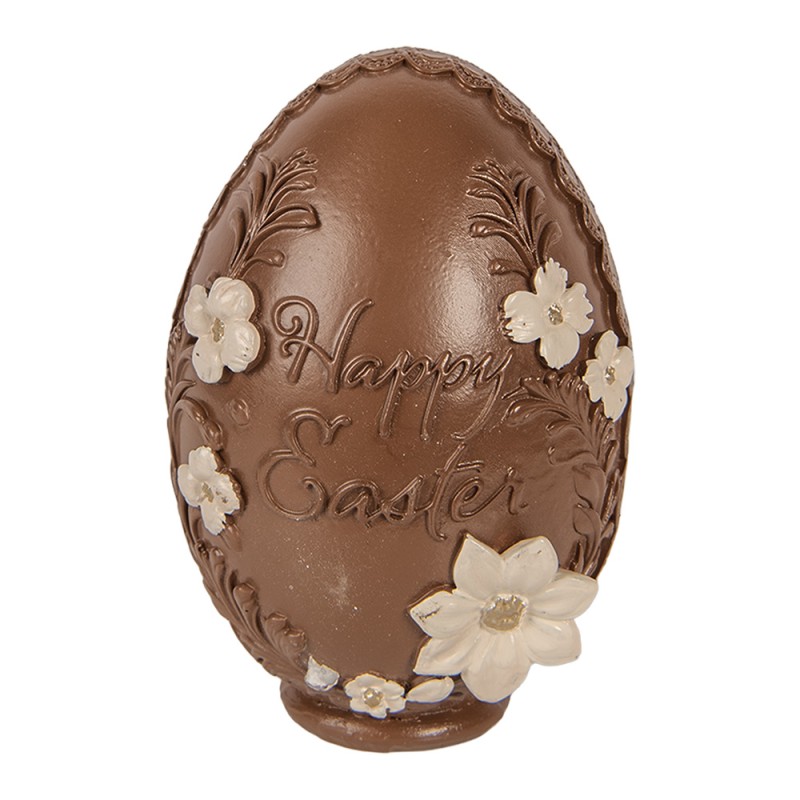 Clayre & Eef Image de décoration Œuf Ø 9x13 cm Marron Plastique