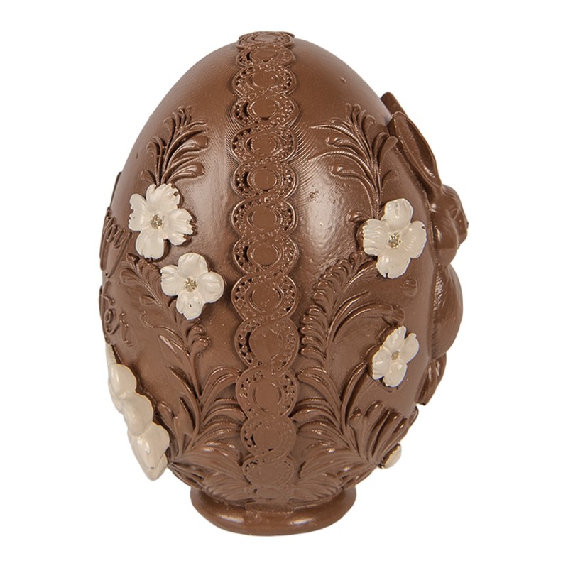 Clayre & Eef Image de décoration Œuf Ø 9x13 cm Marron Plastique