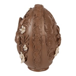 Clayre & Eef Image de décoration Œuf Ø 9x13 cm Marron Plastique