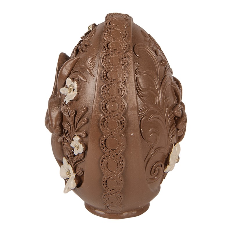 Clayre & Eef Image de décoration Œuf Ø 9x13 cm Marron Plastique