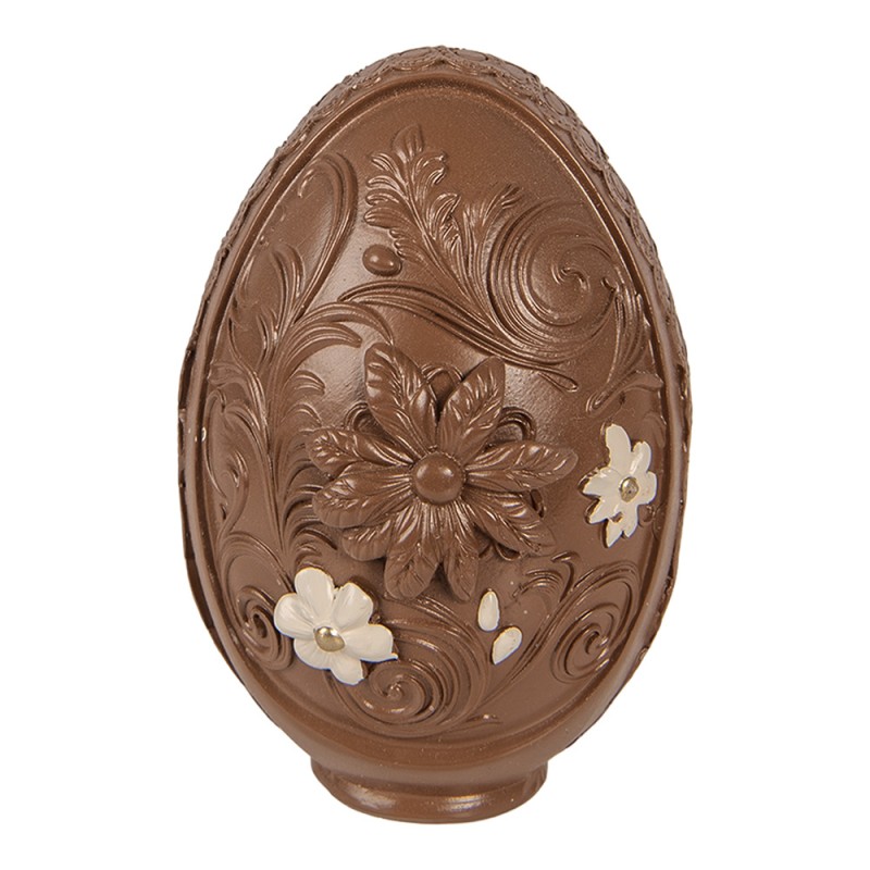 Clayre & Eef Image de décoration Œuf Ø 9x13 cm Marron Plastique