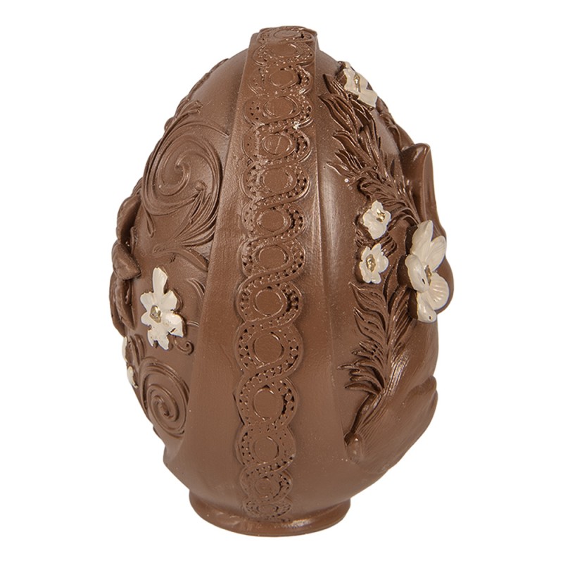 Clayre & Eef Image de décoration Œuf Ø 9x13 cm Marron Plastique