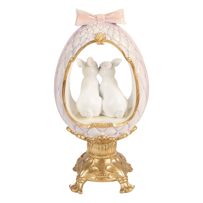 Clayre & Eef Decorative Figurine Egg 17x12x31 cm White Plastic