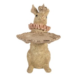 Clayre & Eef Decoratie Beeld Konijn 31x20x33 cm Beige Kunststof