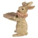 Clayre & Eef Decoratie Beeld Konijn 31x20x33 cm Beige Kunststof