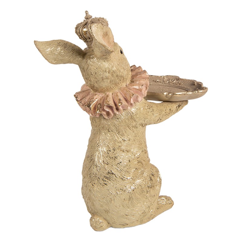 Clayre & Eef Decoratie Beeld Konijn 31x20x33 cm Beige Kunststof