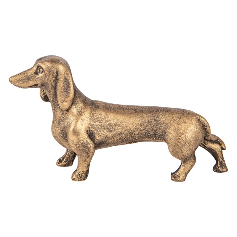 Clayre & Eef Dekorationsfigur Hund 14x4x8 cm Braun Kunststoff