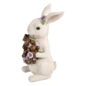 Clayre & Eef Decoratie Beeld Konijn 17x16x30 cm Wit Kunststof