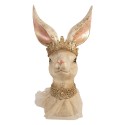 Clayre & Eef Dekorationsfigur Kaninchen 19x16x29 cm Beige Kunststoff