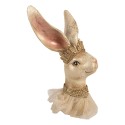 Clayre & Eef Dekorationsfigur Kaninchen 19x16x29 cm Beige Kunststoff